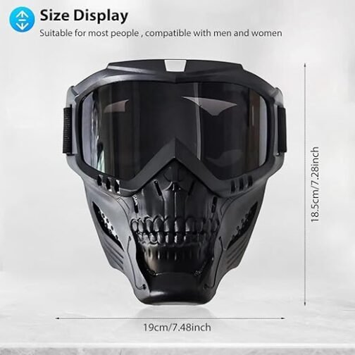 SKULL MASK MOTORCYCLE WITH BLACK GOGGLE PRISM GUARD - Image 2