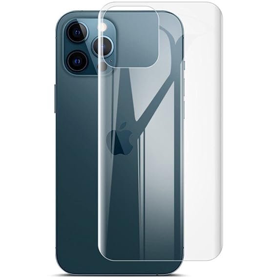 Back Screen Protector for iPhone 12 Pro Max, Bubble Free, Self Healing Unbreakable Membrane Edge to Edge Full Coverage - Clear