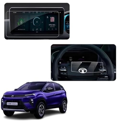 Tata Nexon Facelift 2023 10.25 Inch [More Curved Edges] Infotainment And Steering Combo [2023-Running] Not a Tempered Glass [Transparent]