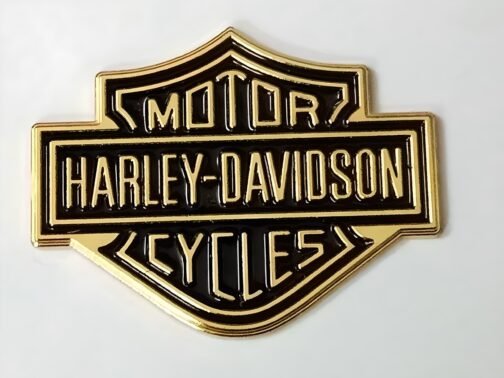 HARLEY DAVIDSON MOTORCYCLE METAL SCTIKER PRISM GUARD (BLACK &GOLDEN)(4.5X5.5CM)