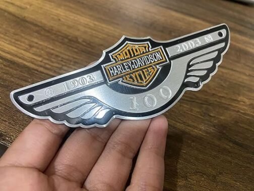 HARLEY DAVIDSON MOTORCYCLE ALUMINUM WING PRISM GUARD (SILVER)( 12X4.5 CM ) - Image 5