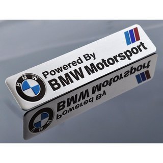 BMW Motorsport Rectangular Badge with Chrome Effect