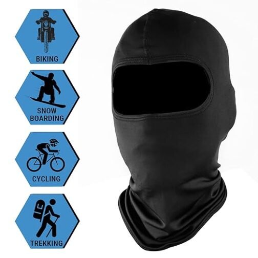 SOFT LYCRA BALACLAVA SPORTS HEAD AND FACE COVER PRISM GUARD (BLACK) - Image 5