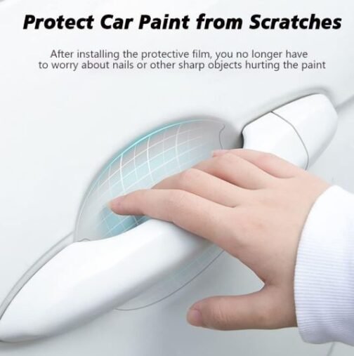 CAR DOOR HANDLE PROTECTOR TRANSPARENT STICKER PRISM GUARD (4 pcs) - Image 4