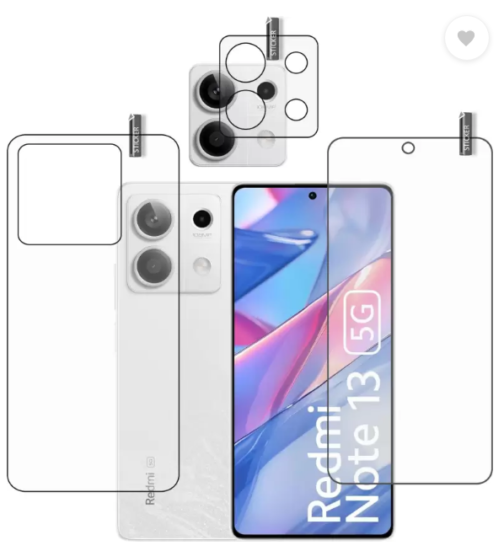REDMI NOTE 13 5G FRONT AND BACK CAMERA LENS SCREEN PROTECTOR PRISM GUARD