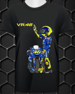 VR 46 ROUND NECK SKIN FRIENDLY COMFORT FOR RIDING & CASUAL T-SHIRT PRISM GUARD (BLACK)( SIZE IN L , XL ,)