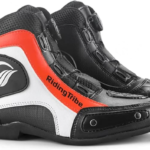 MOTORBIKE MEN RIDING BREATHABLE BOOTS PRISM GUARD (RED ,WHITE,BLACK)
