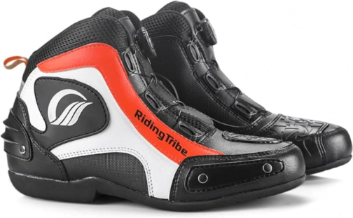 MOTORBIKE MEN RIDING BREATHABLE BOOTS PRISM GUARD (RED ,WHITE,BLACK)