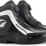 MOTORBIKE MEN RIDING BREATHBLE BOOTS PRISM GUARD (BLACK ,WHITE)