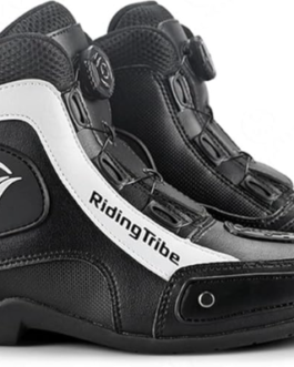 MOTORBIKE MEN RIDING BREATHBLE BOOTS PRISM GUARD (BLACK ,WHITE)