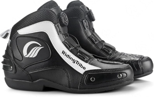 MOTORBIKE MEN RIDING BREATHBLE BOOTS PRISM GUARD (BLACK ,WHITE)
