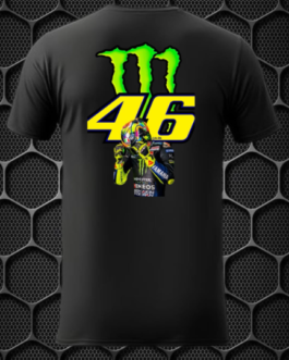 VR 46 MONSTER 46 SHORT SLEEVE ROUND NECK MEN’S T-SHIRT(BLACK )(L,XL)