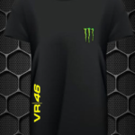 VR 46 MONSTER 46 SHORT SLEEVE ROUND NECK MEN’S T-SHIRT(BLACK )(L,XL)