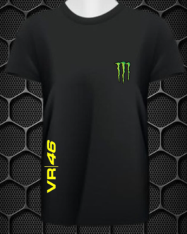 VR 46 MONSTER 46 SHORT SLEEVE ROUND NECK MEN’S T-SHIRT(BLACK )(L,XL)