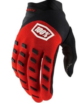 100% AIRMATIC MOTOCROSS RIDING GLOVES PRISM GUARD (L,XL) RED/BLACK
