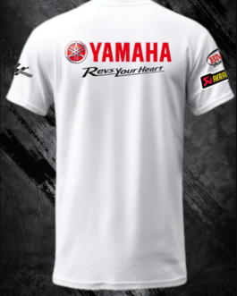 YAMAHA COTTEN BLEND SHORT SLEEVE ROUND NECK WHITE T- SHIRT PRISM GUARD