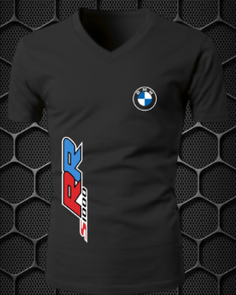 BMW RIDING T-SHIRT L,XL (V-NECK BLACK) PRISM GUARD