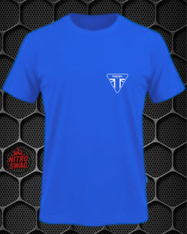 TRIUMPH MEN’S SHORT SLEEVE BLUE  RIDING T-SHIRT PRISM GUARD(L,XL)