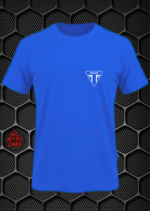 TRIUMPH MEN'S SHORT SLEEVE BLUE  RIDING T-SHIRT PRISM GUARD(L,XL)