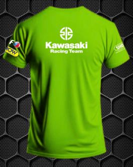 KAWASAKI NINJA WITH MONSTER ENERGY LOGO RIDING MEN’S SHORT SLEEVE GREEN T-SHIRT PRISM GUARD(L,XL)