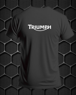 TRIUMPH RIDING T-SHIRT COTTON BLEND V-NECK PRISM GUARD (L,XL) BLACK