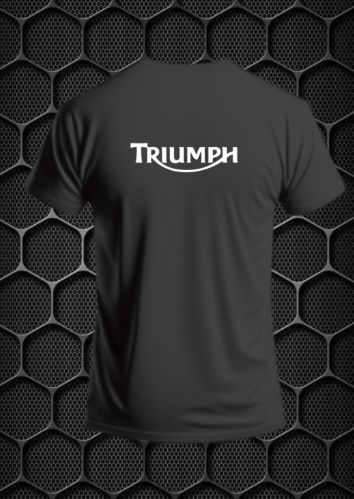 TRIUMPH RIDING T-SHIRT COTTON BLEND V-NECK PRISM GUARD (L,XL) BLACK - Image 2