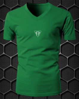 TRIUMPH COTTON BLEND V-NECK RIDING T-SHIRT PRISM GUARD (L,XL) GREEN
