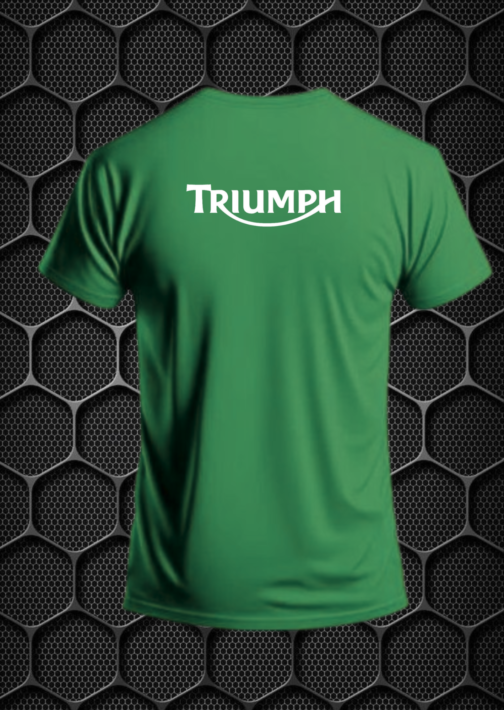 TRIUMPH COTTON BLEND V-NECK RIDING T-SHIRT PRISM GUARD (L,XL) GREEN - Image 3