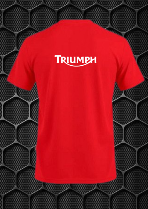 TRIUMPH RIDING T-SHIRT COTTON BLEND V-NECK PRISM GUARD (L,XL) RED - Image 2