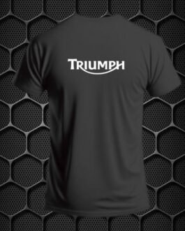 TRIUMPH COTTEN BLEND V NECK RIDINIG T- SHIRT PRISM GUARD (BLACK)(L,XL)