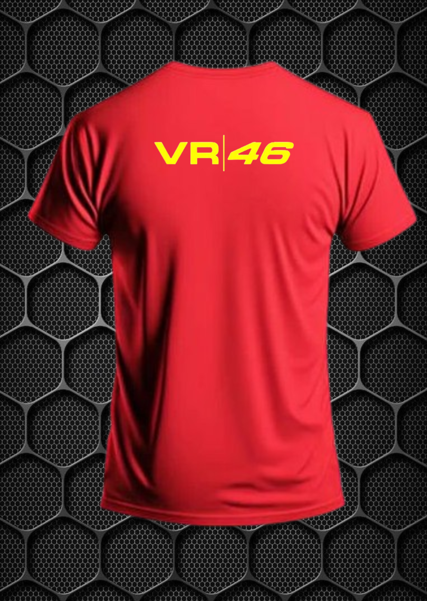VR 46 COTTON BLEND V-NECK RIDING T-SHIRT PRISM GUARD (L,XL) RED - Image 2