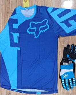 FOX (MEN'S RIDING FULL SLEEVE JERSEY + 100% GLOVES SET CAMBO) PRISM GUARD(SIZE-XL)