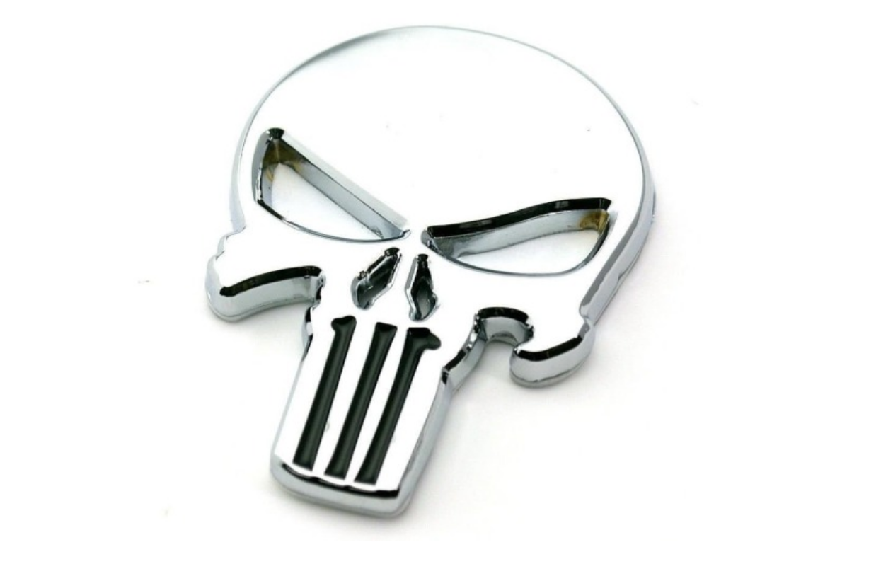 3D SKULL EMBLEM METAL CAR BADGE DECORATION STICKER - Image 3