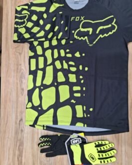 FOX (MEN'S RIDING FULL SLEEVE JERSEY + 100% GLOVES SET CAMBO) PRISM GUARD(SIZE-XL)