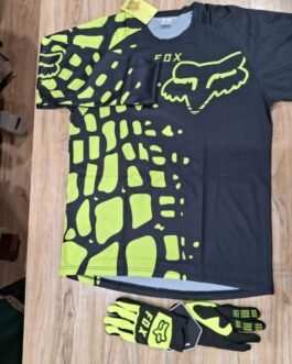 FOX (MEN'S RIDING FULL SLEEVE JERSEY + FOX GLOVES SET CAMBO) PRISM GUARD(SIZE-XL)